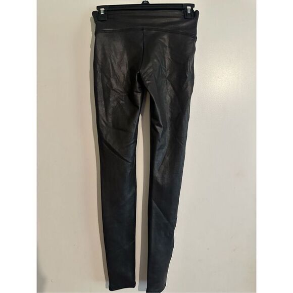 Spanx Shape Faux Leather Leggings Black Pants Full Length Women's Small Sm - Picture 3 of 6